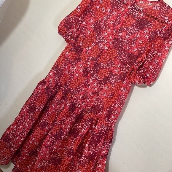 Asos Curve 14 Never Fully Dressed red floral print dress - Picture 12 of 12